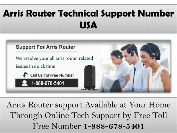 Arris Router Service Phone Number 1-888-678-5401