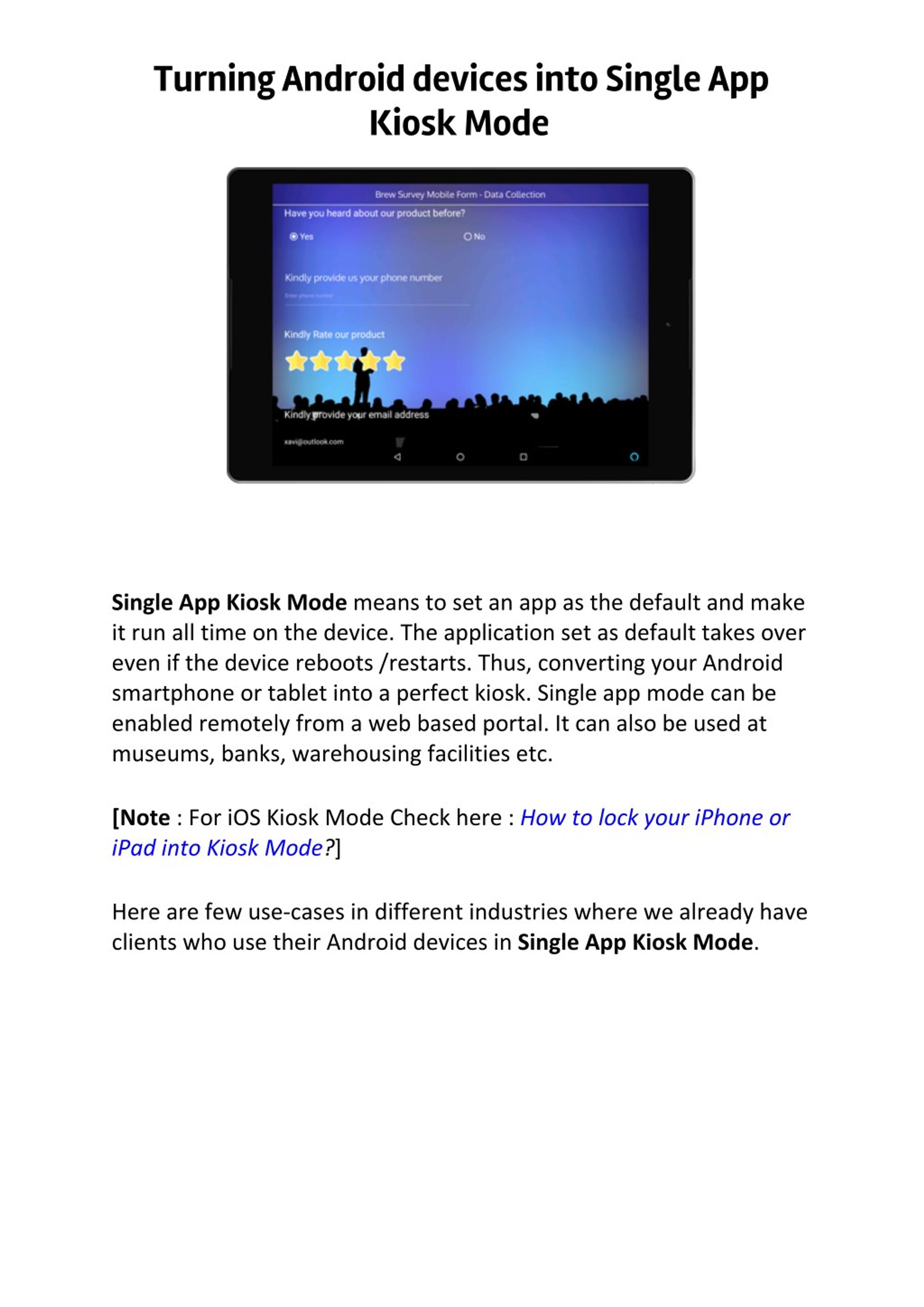 PPT - How to Lockdown Android Devices into Kiosk Mode PowerPoint ...