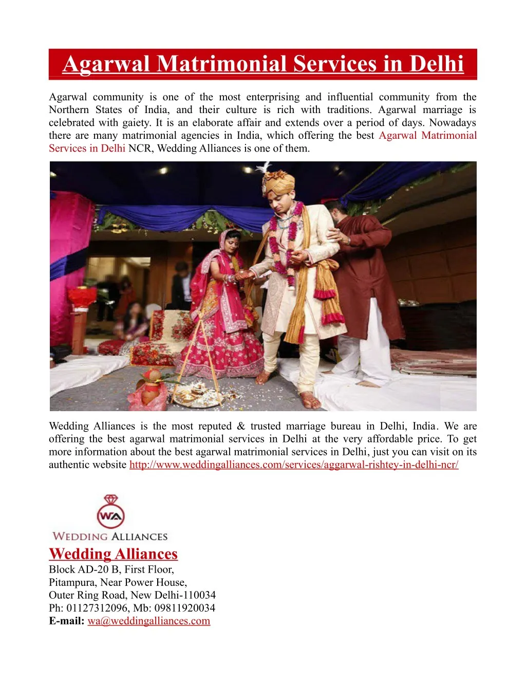 agarwal matrimonial services in delhi