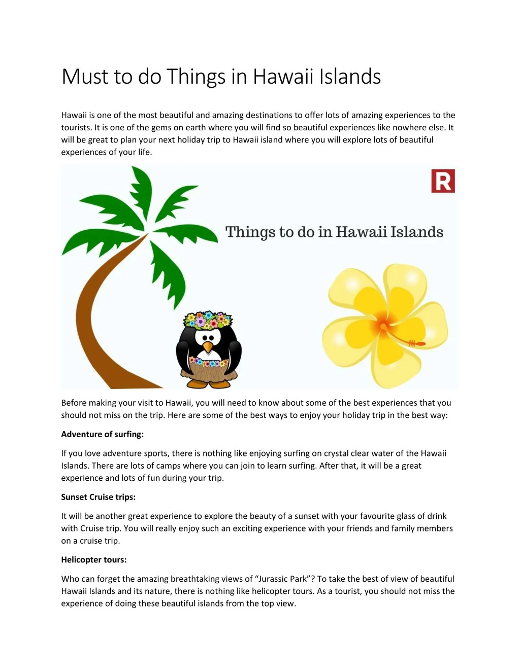 must to do things in hawaii islands