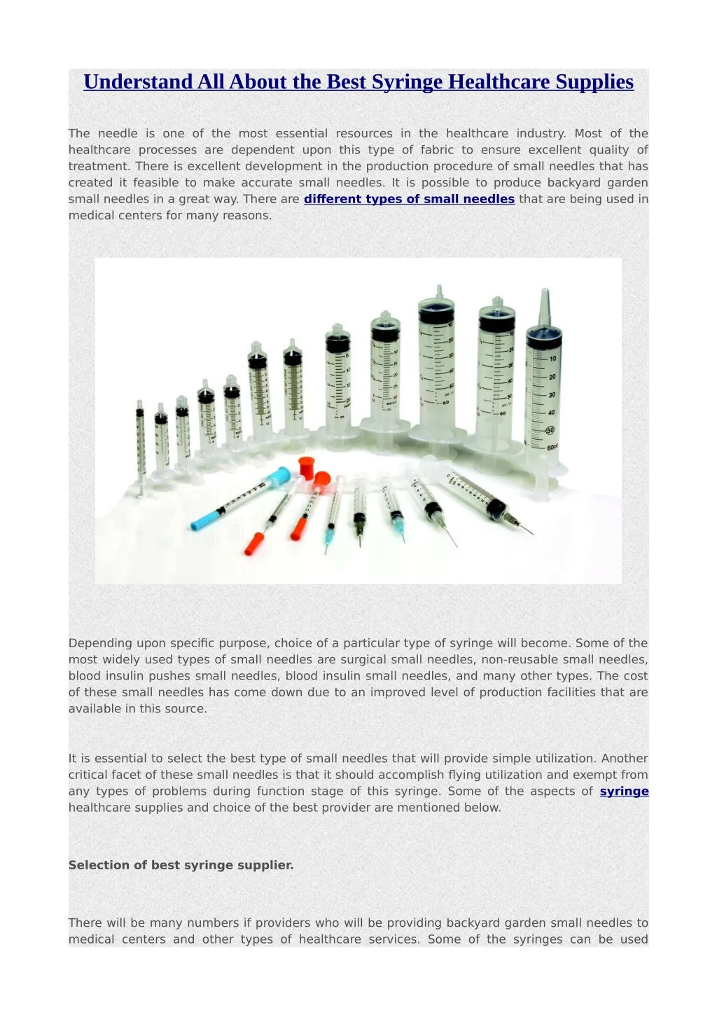 understand all about the best syringe healthcare