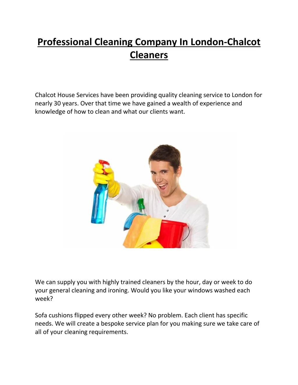 professional cleaning company in london chalcot