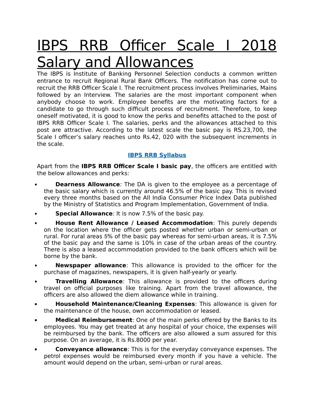 ibps rrb officer scale i 2018 salary