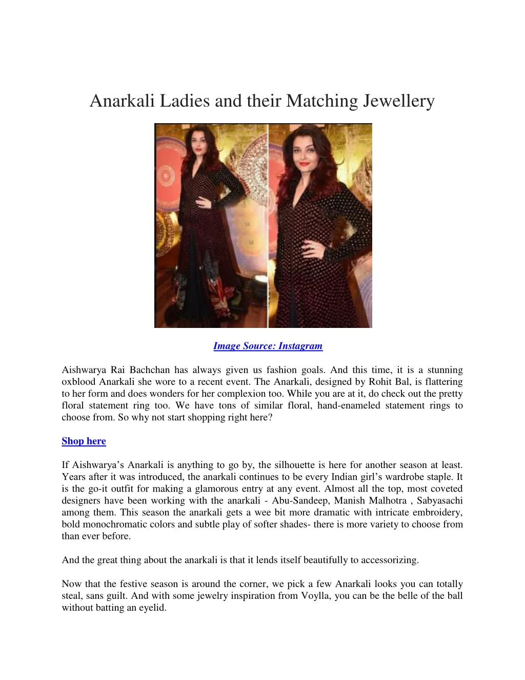 anarkali ladies and their matching jewellery