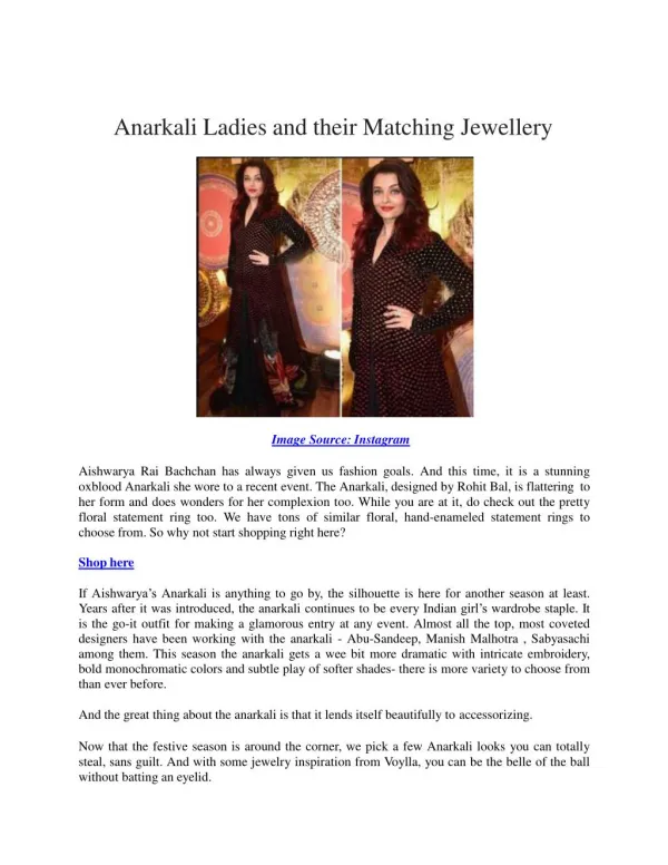 Anarkali Ladies and their Matching Jewellery