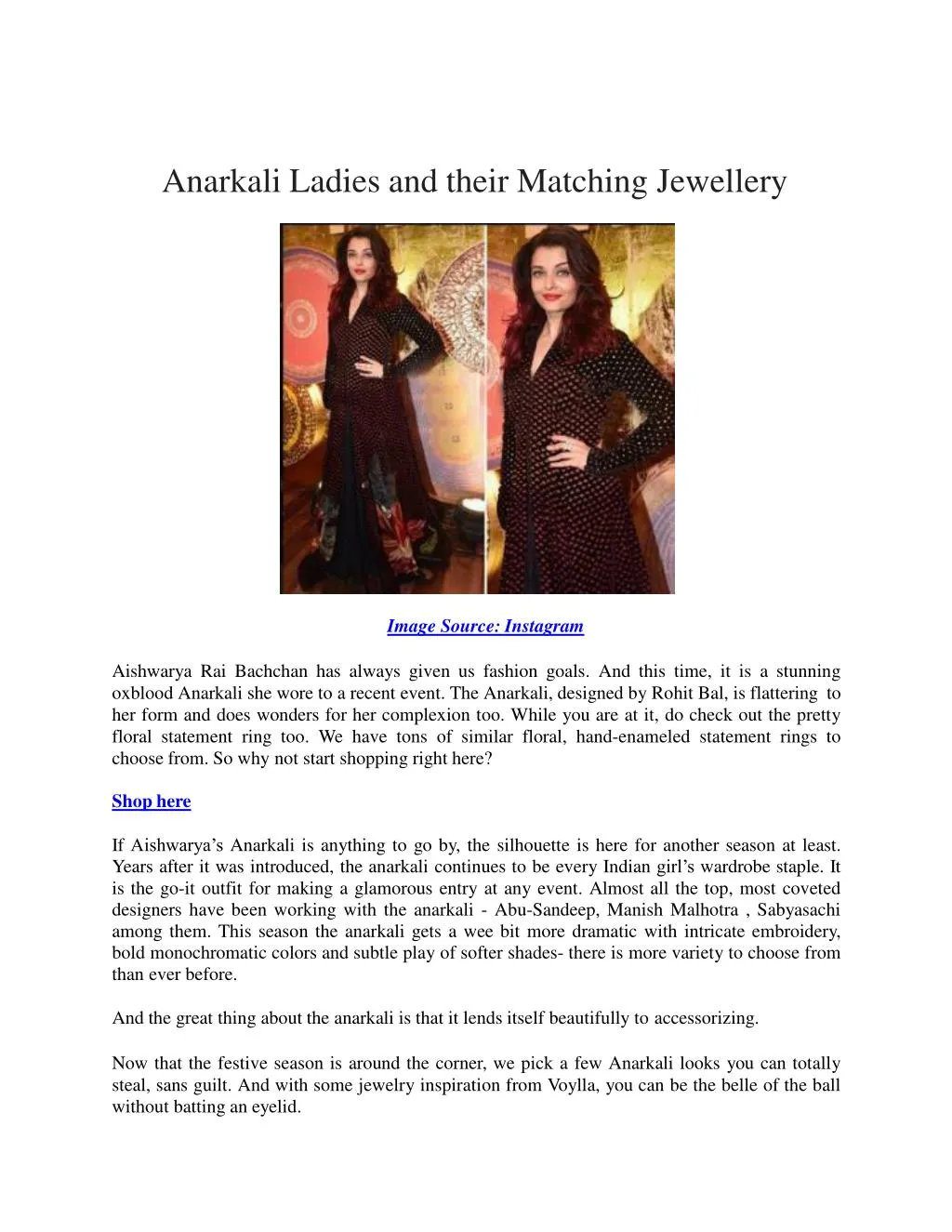 anarkali ladies and their matching jewellery