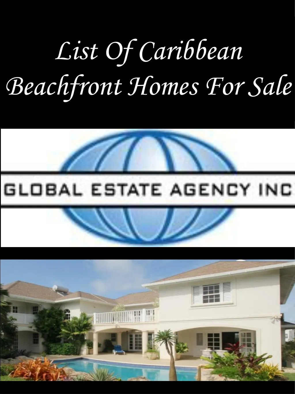 list of caribbean beachfront homes for sale