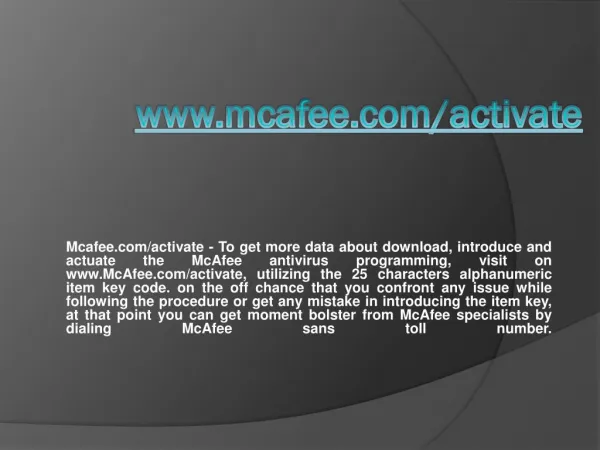 www mcafee com activate
