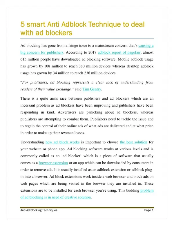 5 smart Anti Adblock Technique to deal with ad blockers