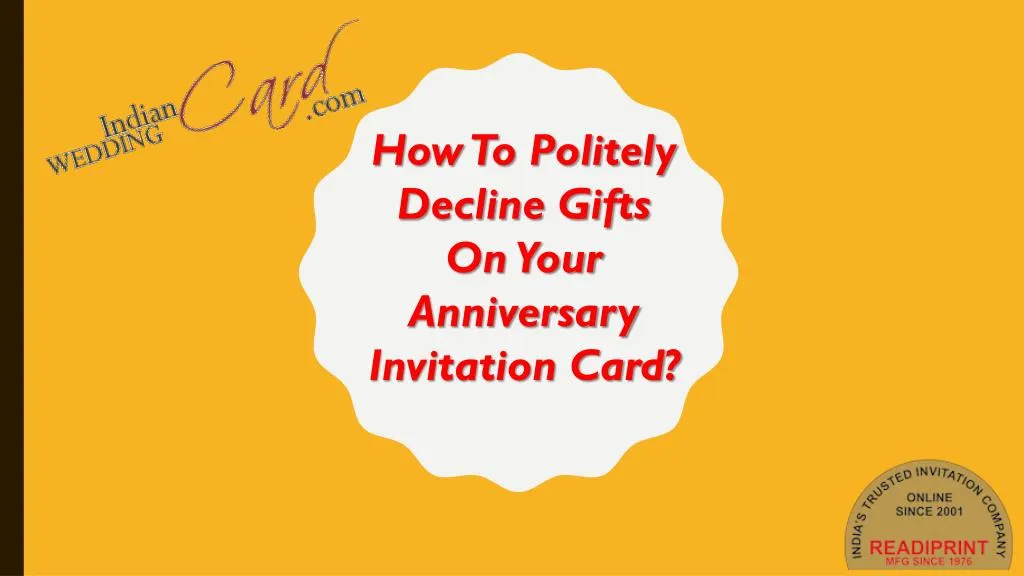 how to politely decline gifts on your anniversary