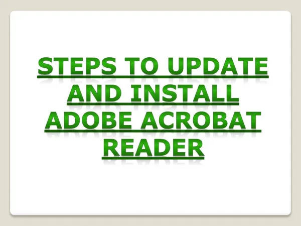 Steps to Install and Update Adobe Acrobat Reader Manually