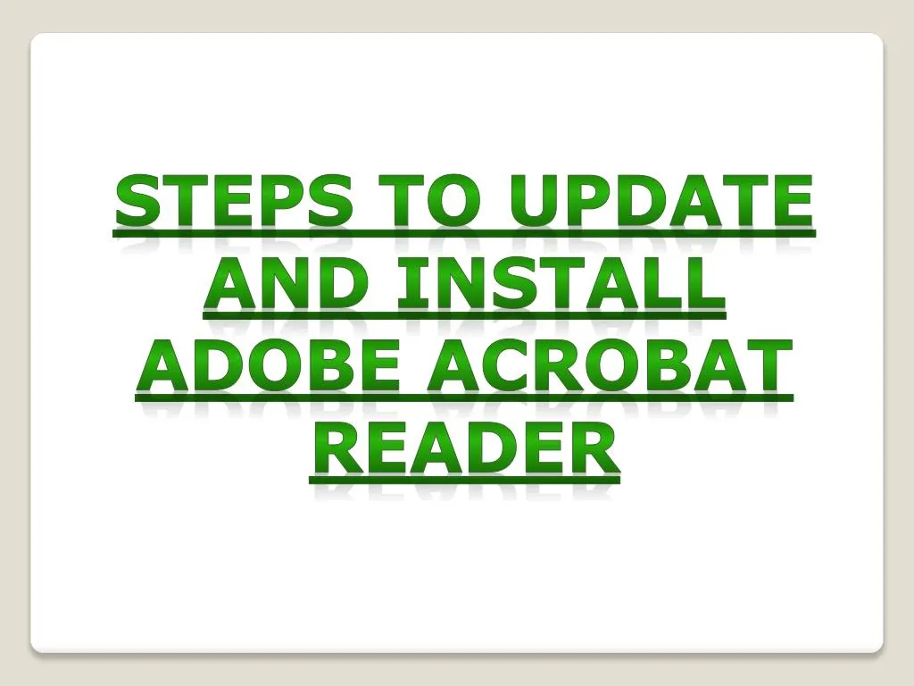 steps to update and install adobe acrobat reader