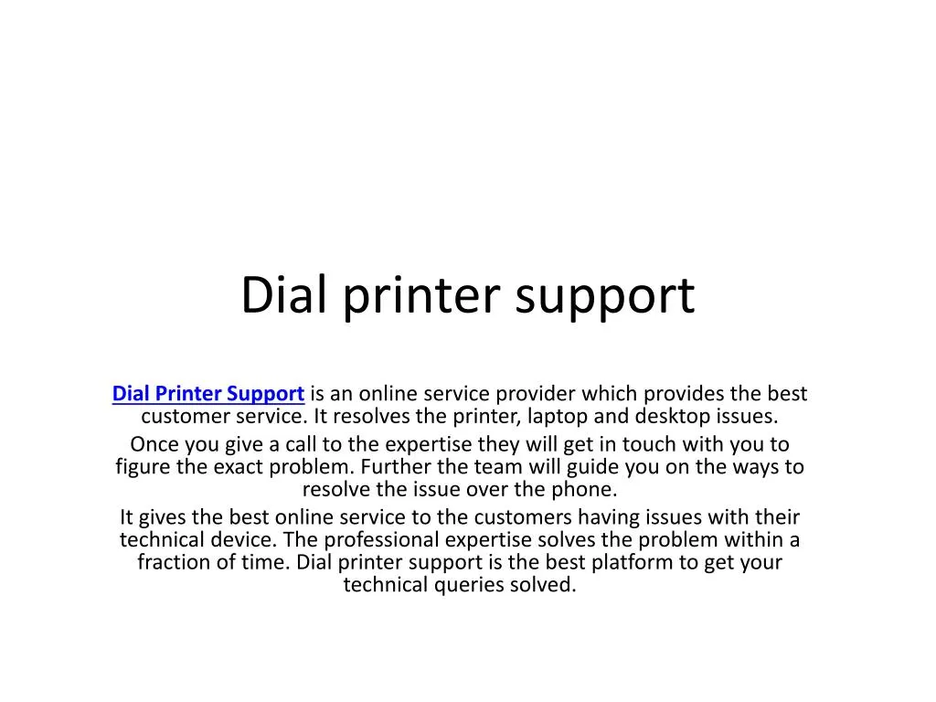 dial printer support