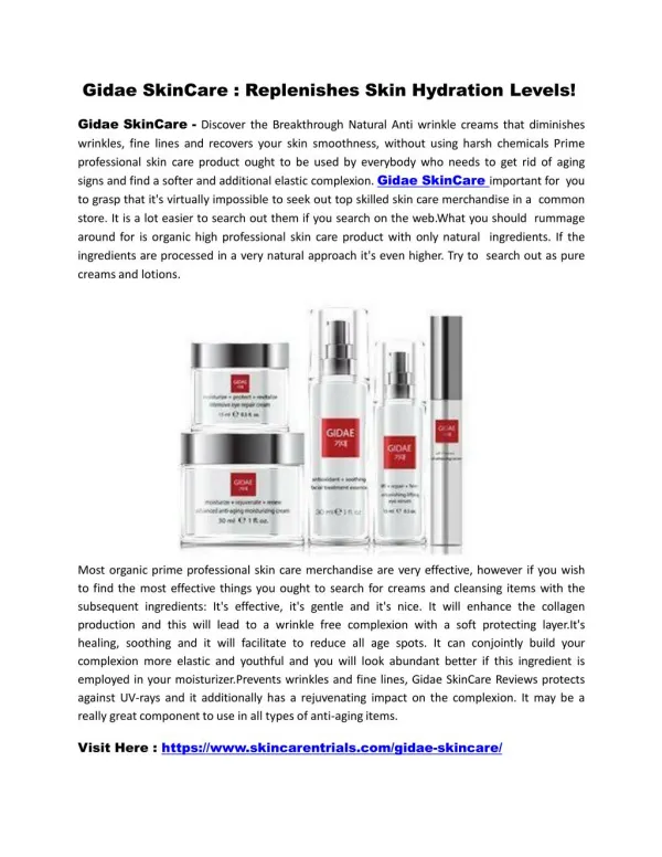 Gidae SkinCare : Rejuvenate Your Skin For A Healthy Glow!