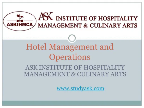 Hotel management operations