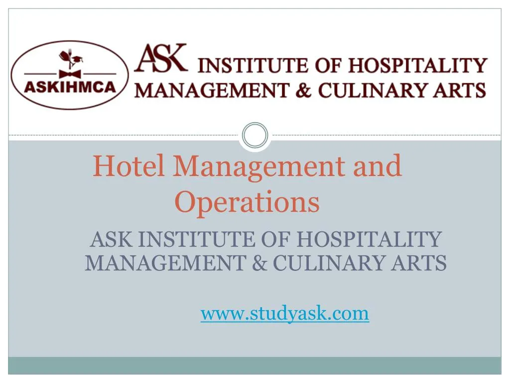 hotel management and operations