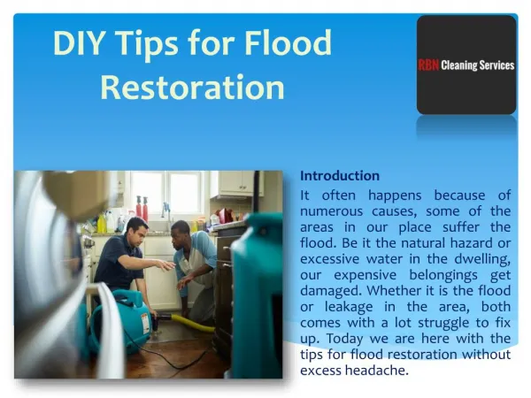 DIY Tips for Flood Restoration