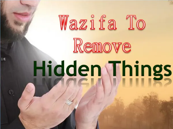 Wazifa for hidden things