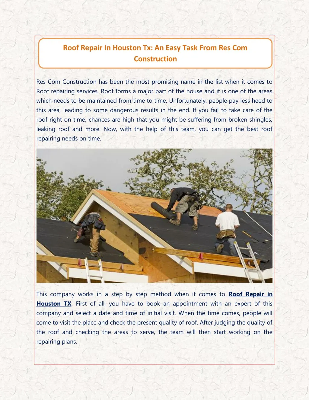 roof repair in houston tx an easy task from