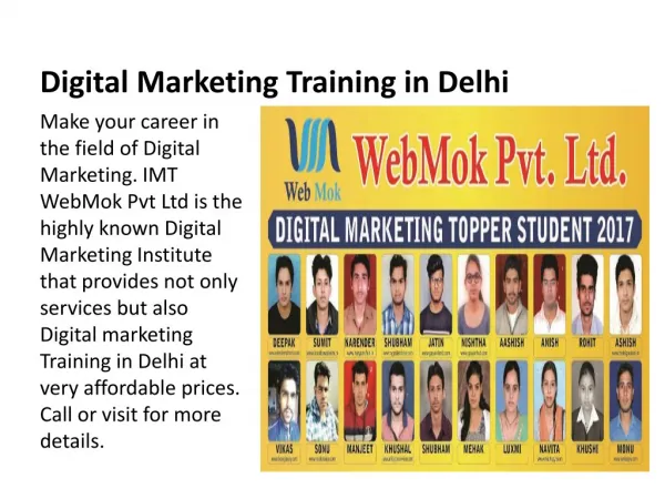 Digital Marketing Training Institute in Dwarka