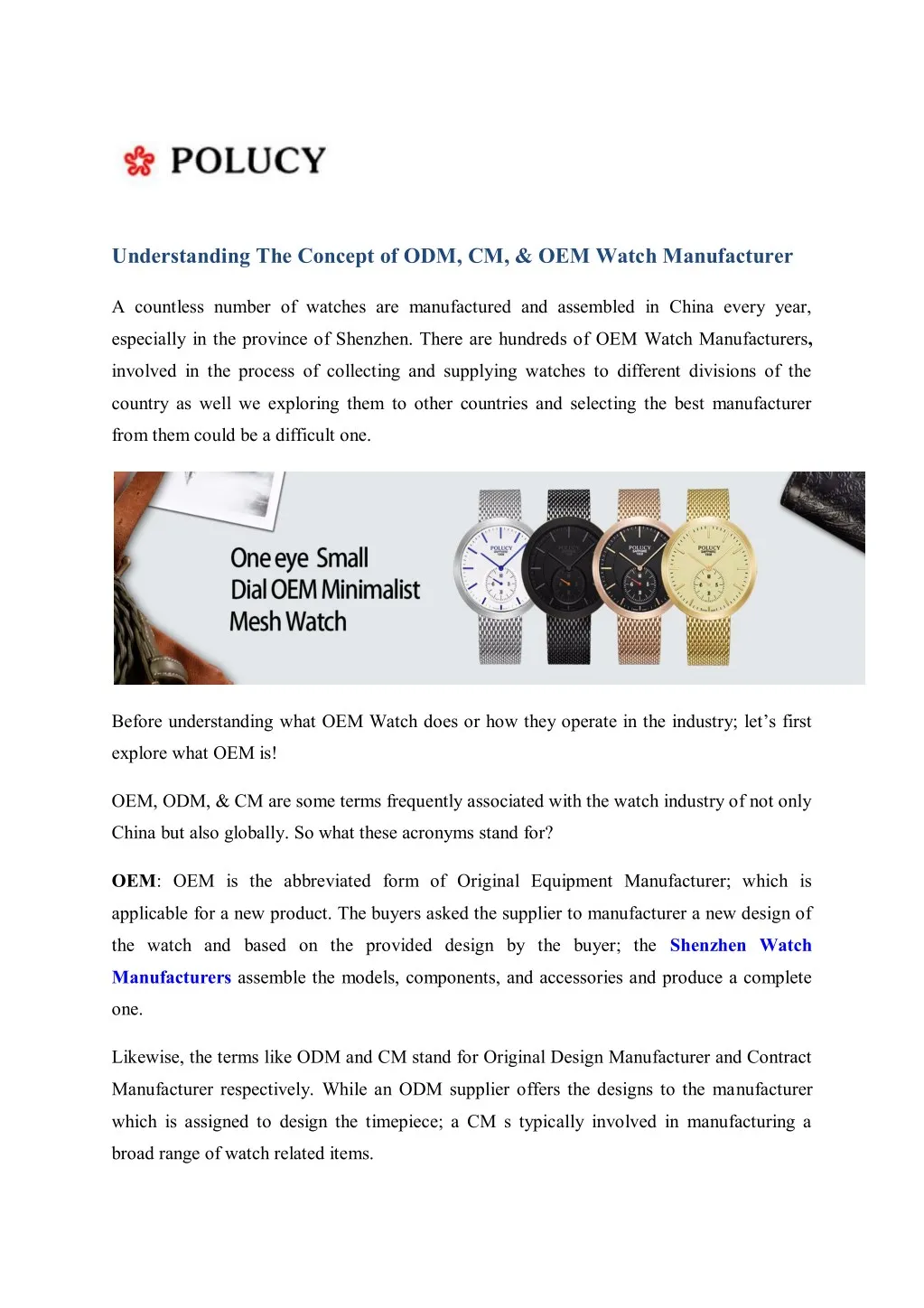understanding the concept of odm cm oem watch