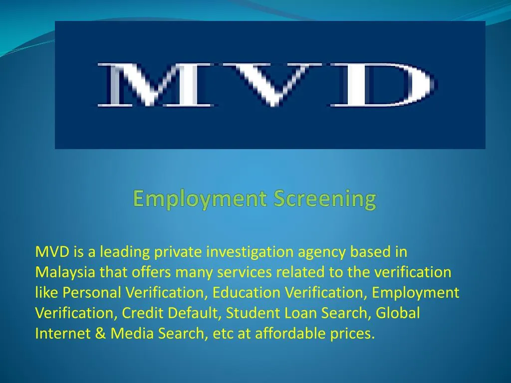 employment screening