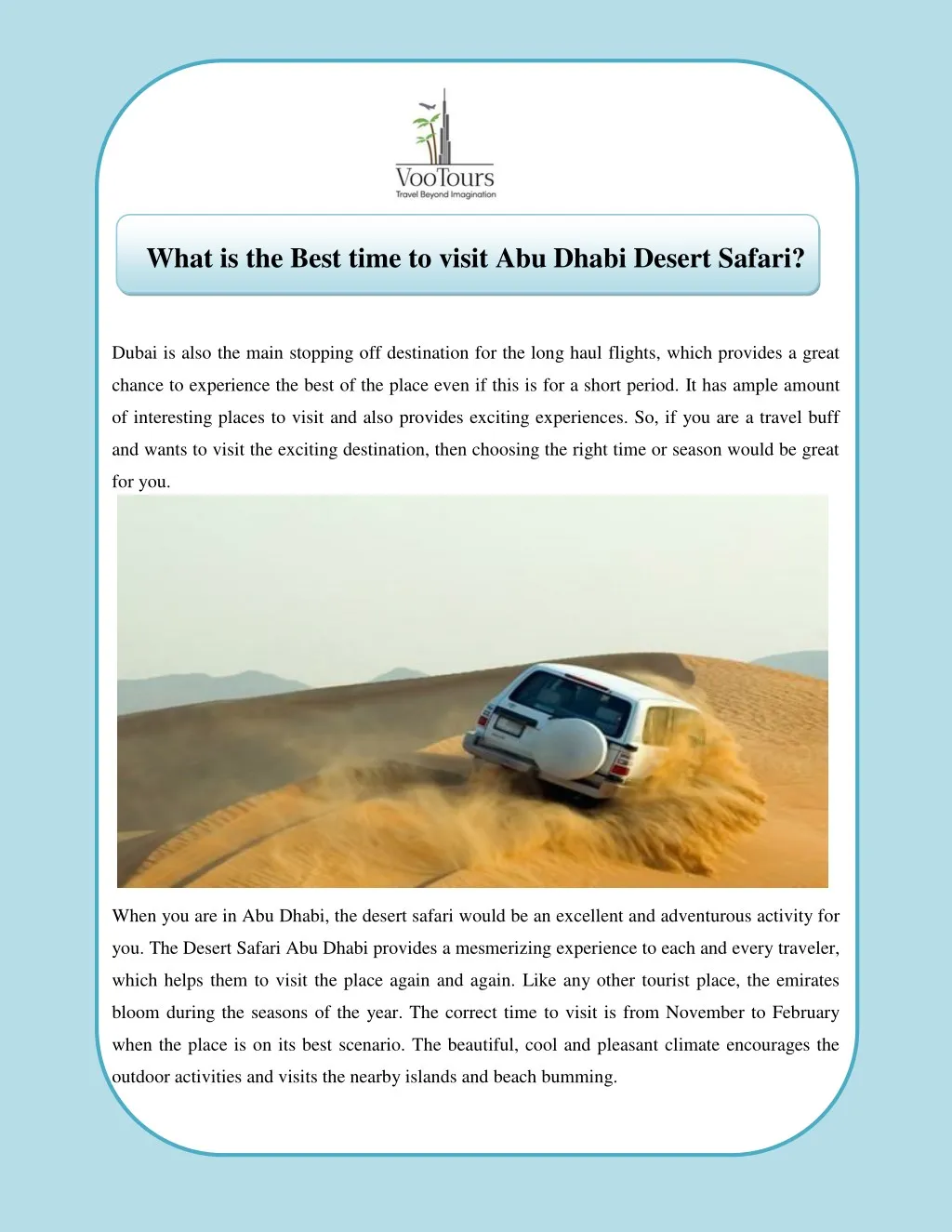 what is the best time to visit abu dhabi desert