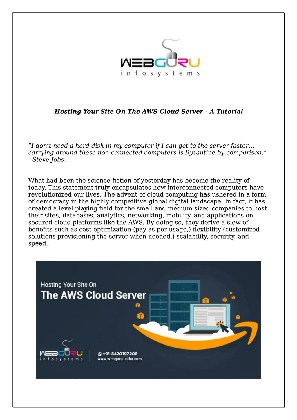 hosting your site on the aws cloud server