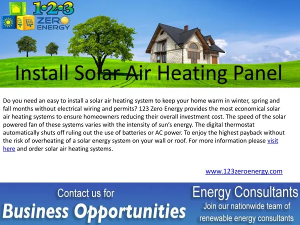 Install Solar Air Heating Panel