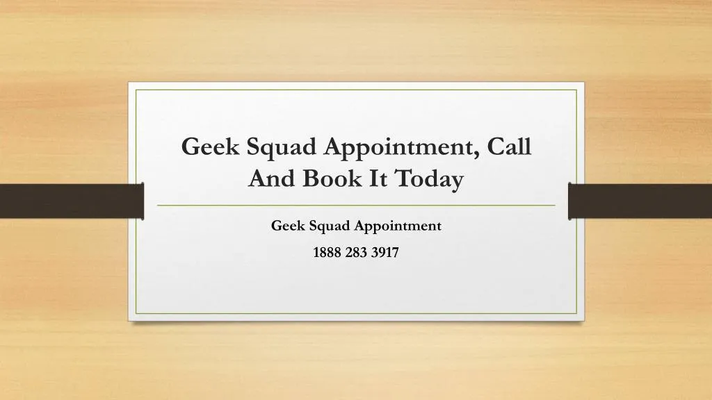geek squad appointment call and book it today