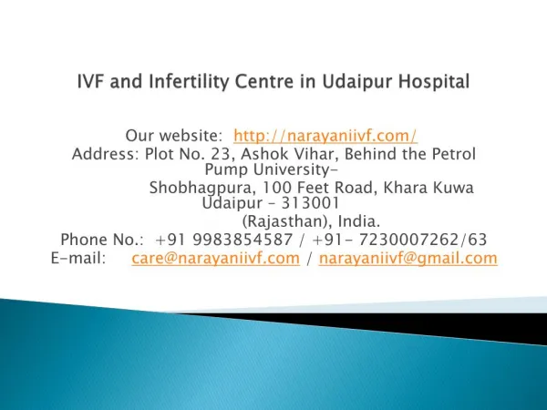 IVF and Infertility Centre in Udaipur Hospital