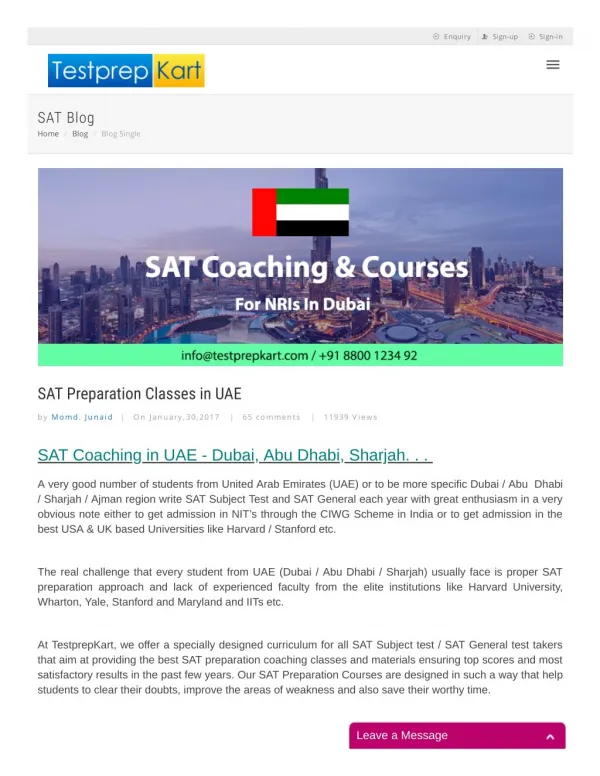 SAT Coaching in Dubai