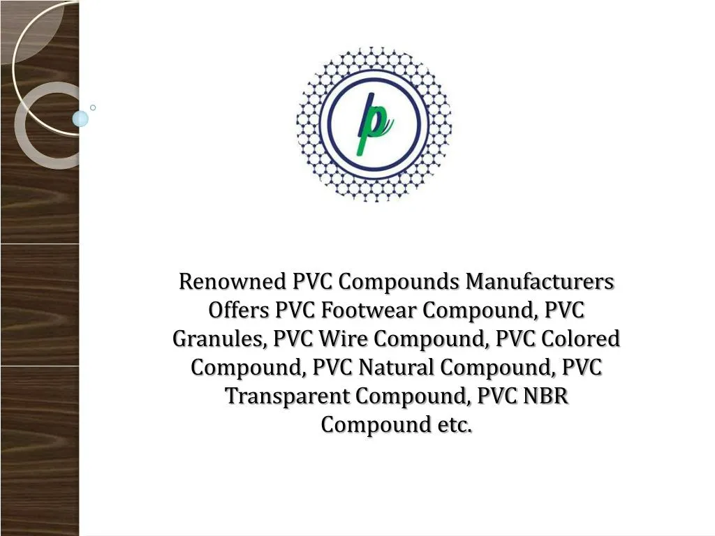 renowned pvc compounds manufacturers offers