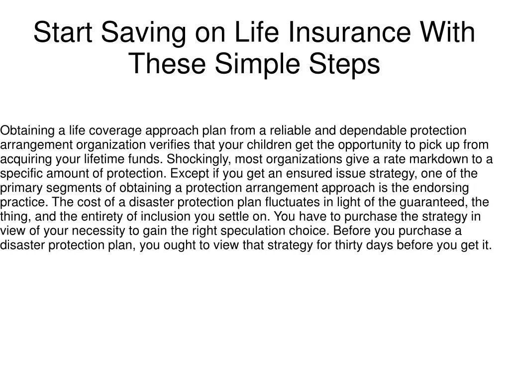 start saving on life insurance with these simple steps