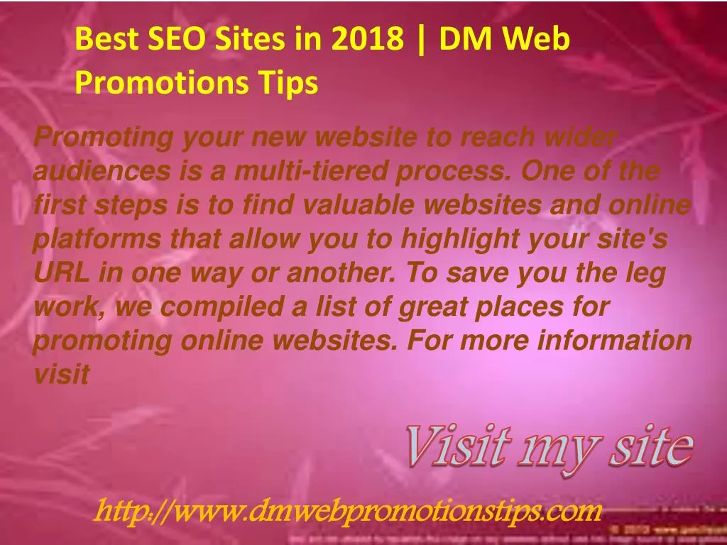 best seo sites in 2018 dm web promotions tips