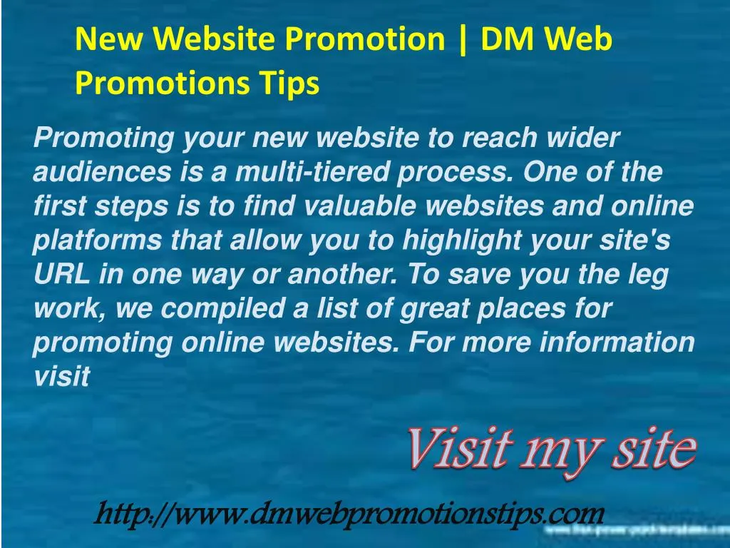 new website promotion dm web promotions tips