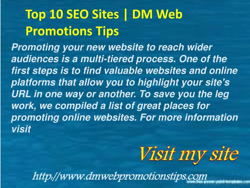 top 10 seo sites dm web promotions tips