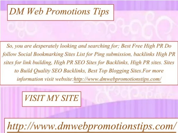 dm web promotions tips