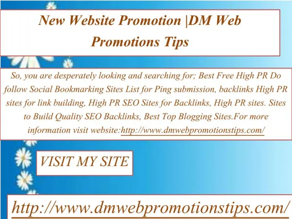 new website promotion dm web promotions tips