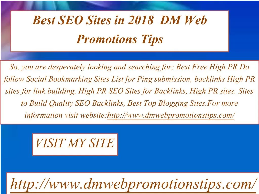 best seo sites in 2018 dm web promotions tips