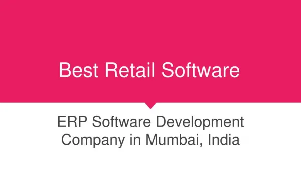 Best Retail Software, ERP Software Development Company in Mumbai India