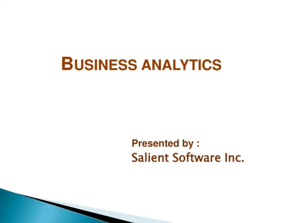 Business Analytics Services
