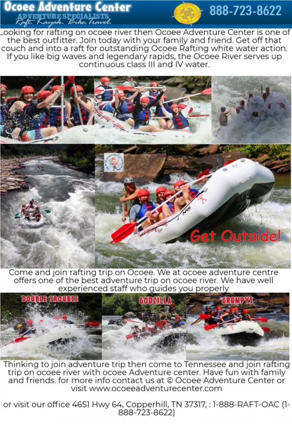 Raft on Ocoee River Tennessee