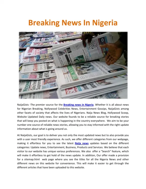 Breaking News In Nigeria