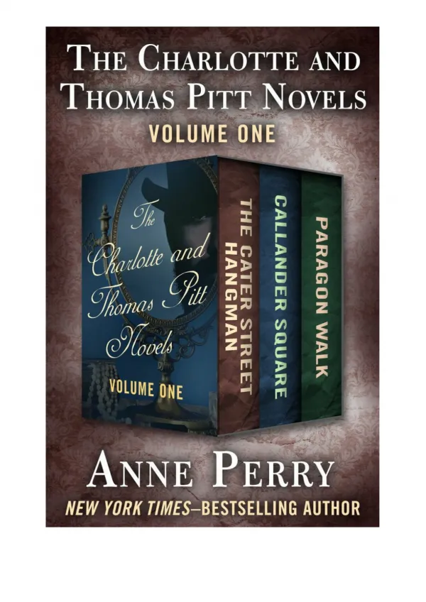 The Charlotte and Thomas Pitt Novels V one