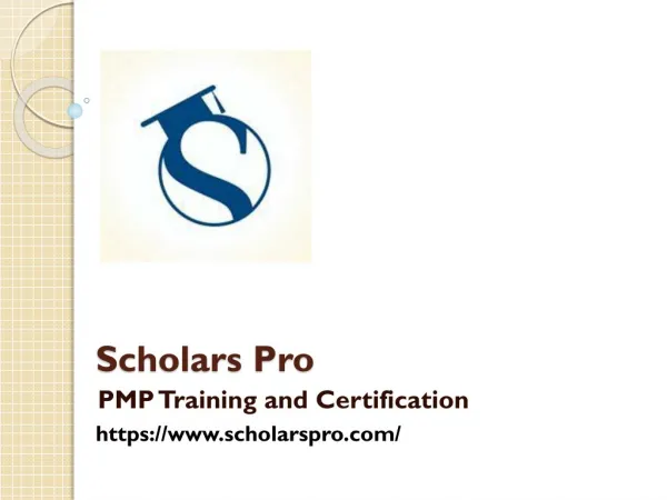 PMP training and certification with Scholars Pro