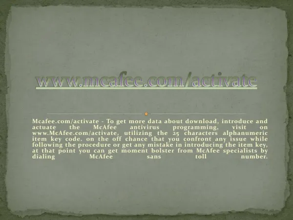 www mcafee com activate
