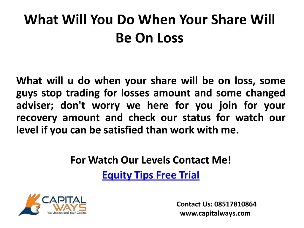 what will you do when your share will be on loss