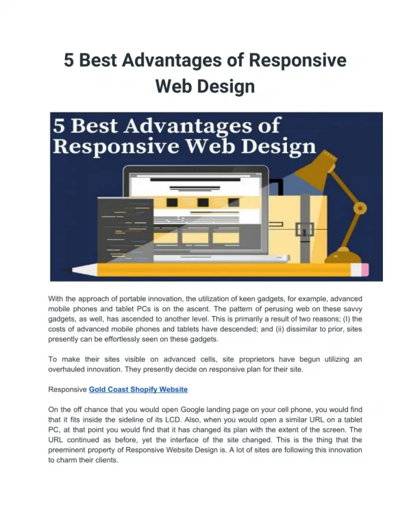 5 Best Advantages of Responsive Web Design