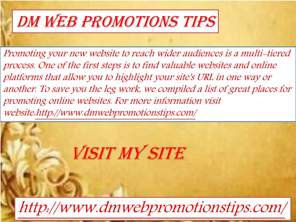 dm web promotions tips